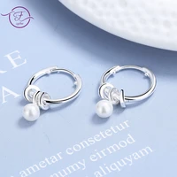 s925 sterling silver retro round pearl earrings personalized simple fashion design earrings for women jewelry