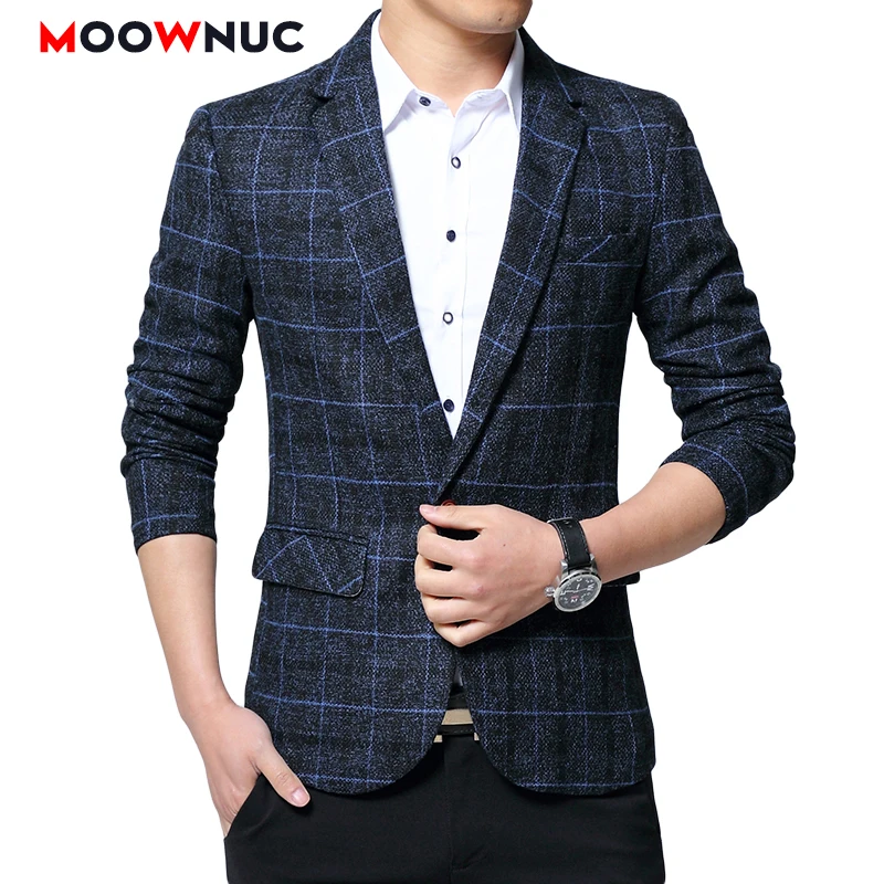 

Блейзер Мужской, весенний, Повседневный, тонкий, в клетку