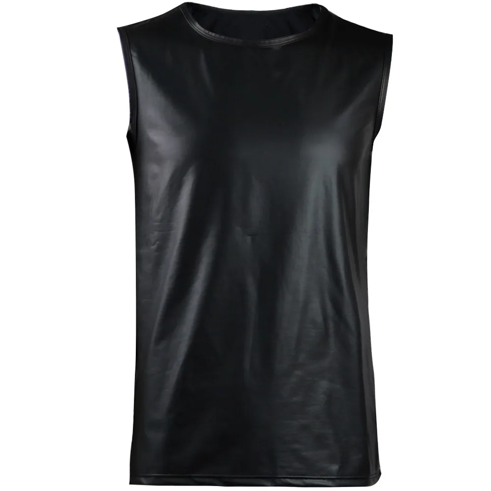 Мужская футболка майка с мокрой кожей вырез лодочкой без рукавов мягкая и