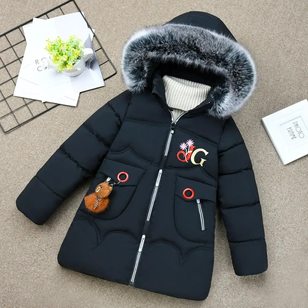 Зимняя пуховая куртка для девочек теплая одежда плотные пальто ветрозащитная
