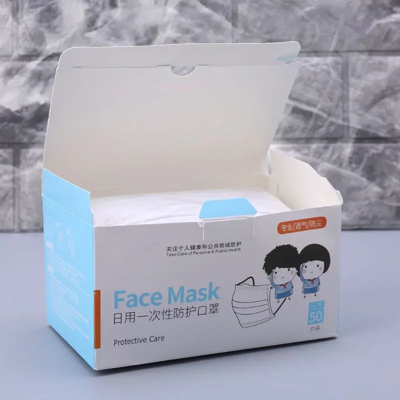 

50pcs Children Cartoon Dustproof Disposable Face Mask Breathable Mouth Mask for Students Kids Child Girls Boys 3 Layer