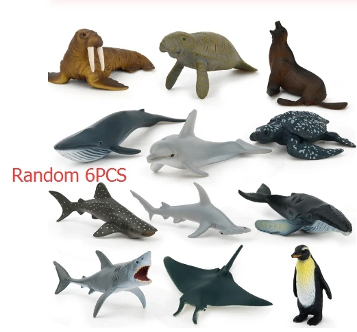 6PCS Marine animals 130*100 см Динозавр мир движение парковка карта детская игрушка игровой коврик Дорожный Знак Дети Девочки Мальчики игровые коврики Животные модели игрушки - Цвет: 6PCS Marine animals