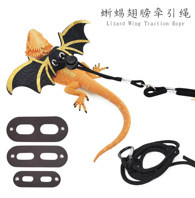Поводок в виде ящерицы Хэллоуин лазание домашние животные кожаные крылья