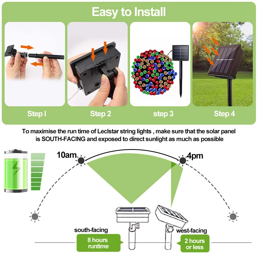 

Solar Led String Fairy Light Outdoor Garden Festoon Led Lights for Xmas Party Wedding Decoration Solar Battery Street Garland 7m