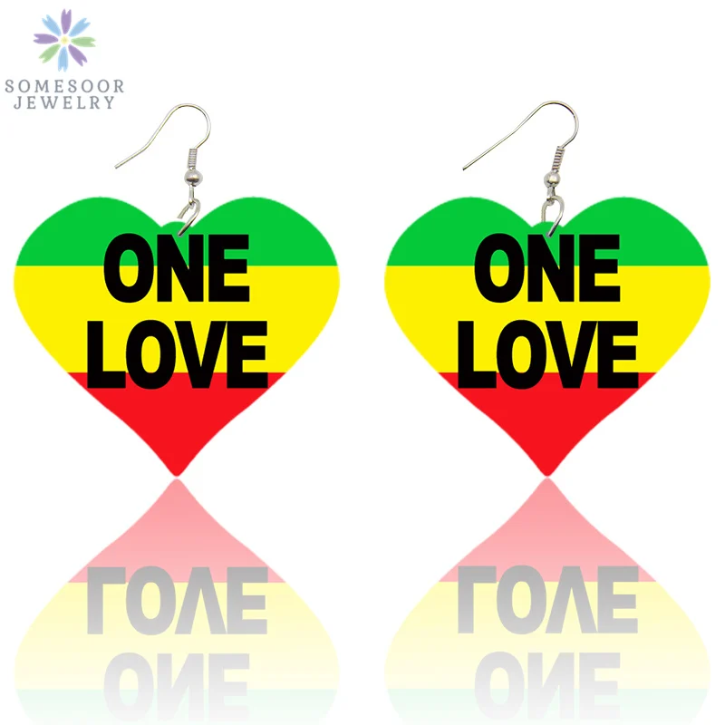 SOMESOOR One Love объединенные африканские цвета большое сердце деревянные висячие