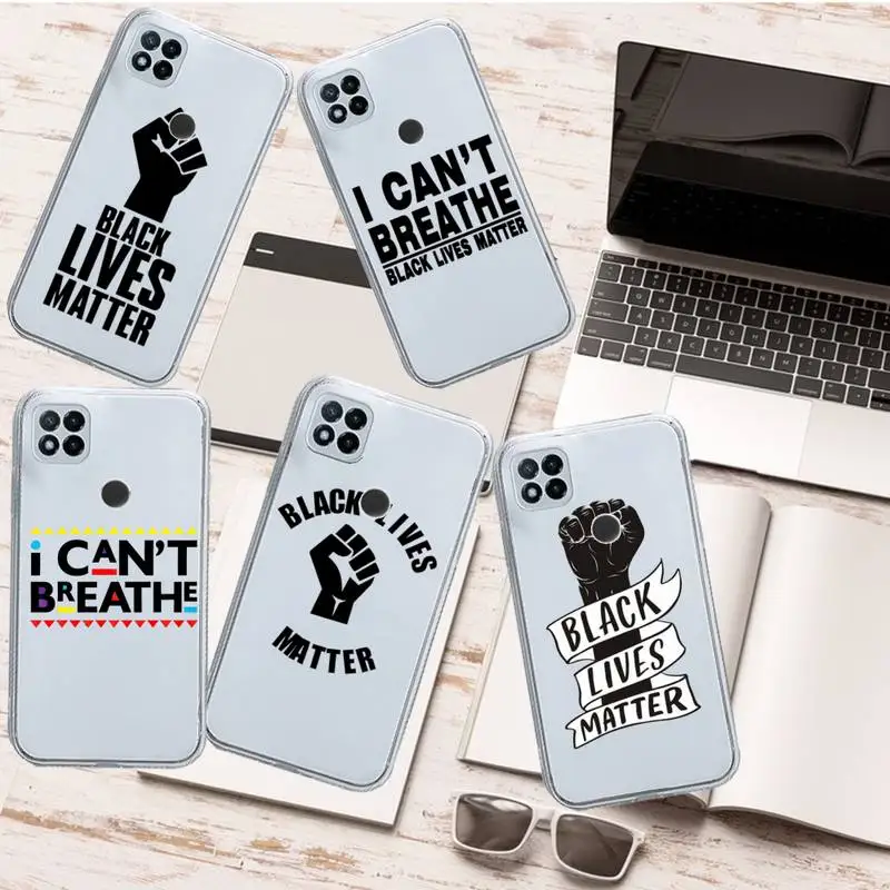 

I Can't Breathe Black Lives Matter Phone Case Transparent for Xiaomi redmi note 8 9 10 11 t lite pro ultra mix 4 k40