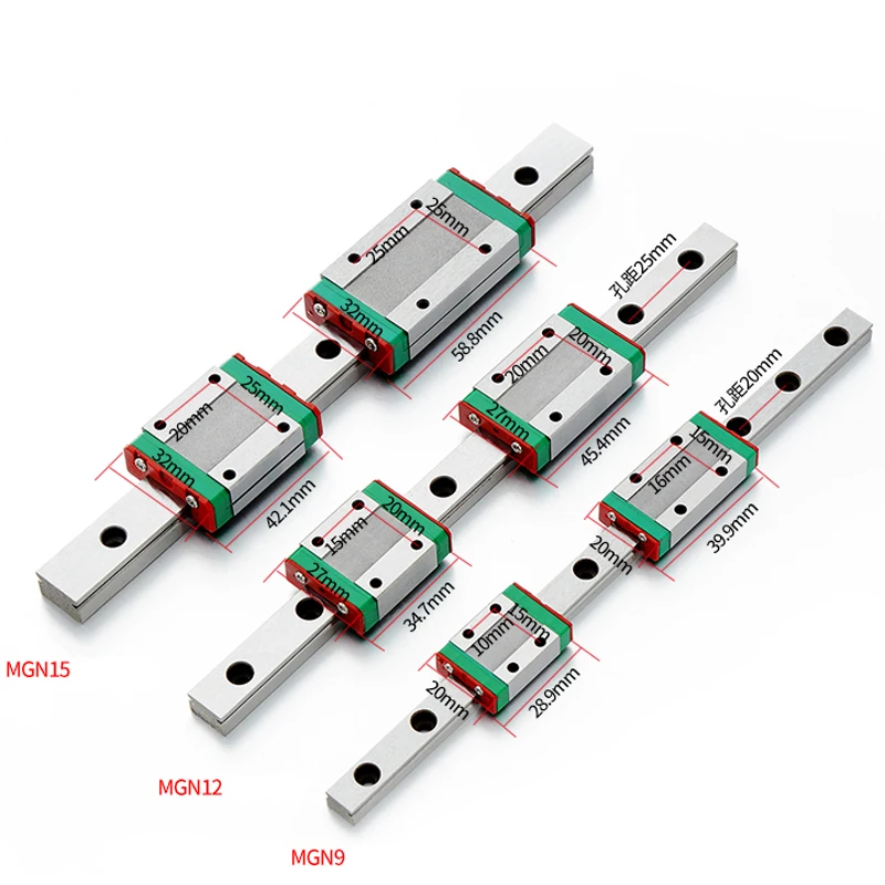 Миниатюрная линейная направляющая MGN7 MGN9 MGN12 L 100 350 400 500 600 800 мм 1 шт. smgn каретка MGN