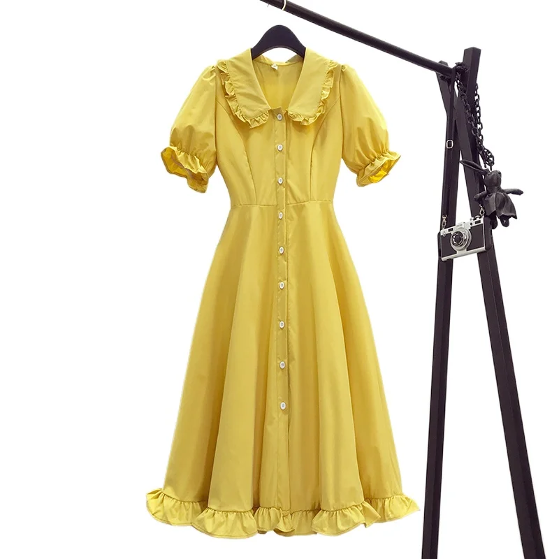 

Женское платье с коротким рукавом, желтое или черное свободное повседневное приталенное платье большого размера, лето 2021