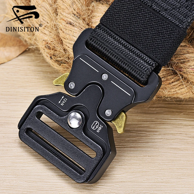 DINISITON New High Quality Men's Nylon Tactical Belt Outdoor Hunting Belts Military Battle Strap Wilderness Survival Belt