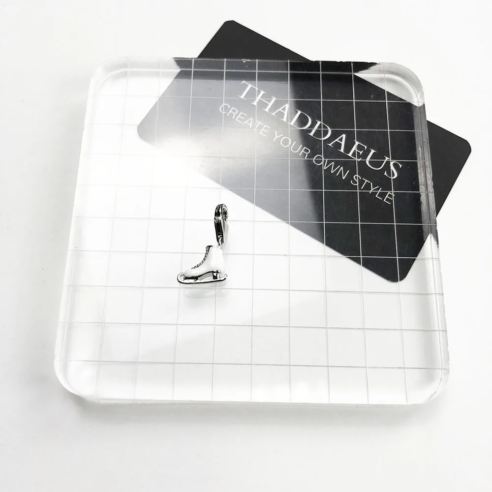 Модные ювелирные изделия живой 3D белая эмаль ледяная подвеска скейтборт шарм