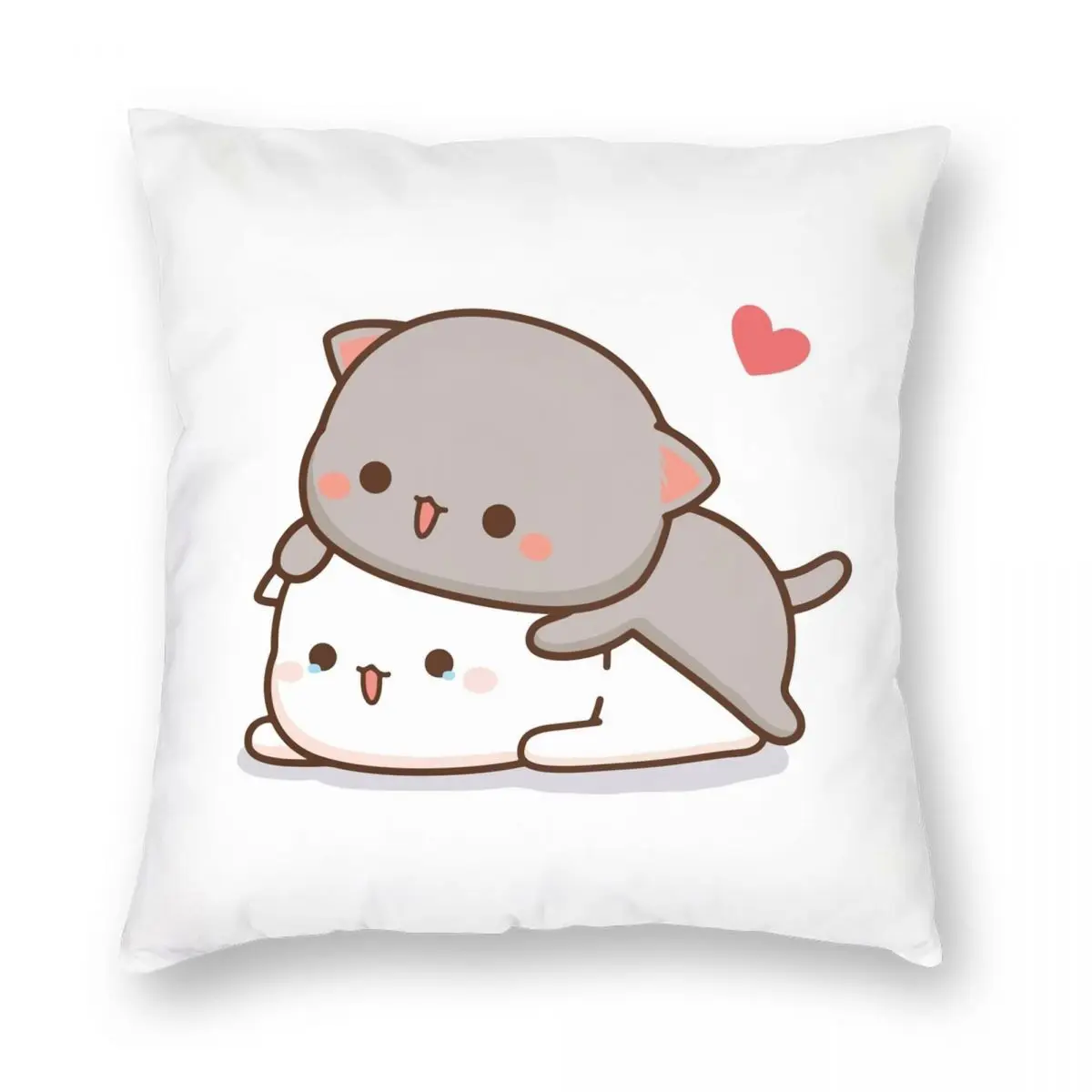 

Peach And Goma Mochi Cat Tears Square Pillowcase Polyester Linen Velvet Pattern Zip Decor Pillow Case Sofa Seater Cushion Cover