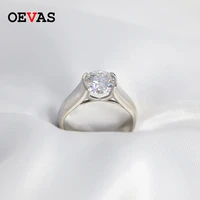 oevas real 2 carats d color moissanite wedding rings for women 18k white gold color 100 925 sterling silver bridal fine jewelry
