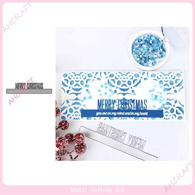 

Cutting dies Merry Christmas lace metal carbon steel cutting die DIY handmade crafts daomu