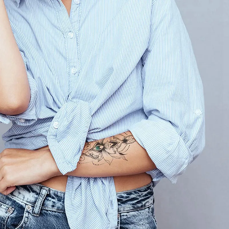 1 шт. женские цветы Бабочка Временные татуировки треугольная переводная вода