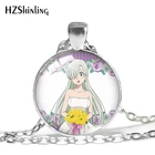 Подвеска Семь смертных грехов, кулон, ожерелье аниме-подвески, круглые стеклянные фото ожерелья, 25 мм, ювелирные изделия, подарки, веер, новинка 2021