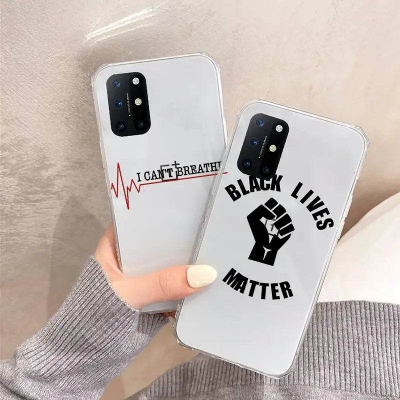 

Black Lives Matter Phone Case Transparent For OnePlus 9 8 7 7t 8t Oppo find X3 X2 reno5 Vivo X60 X50 Pro MeiZu 17 16XS