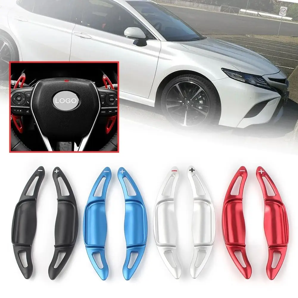 

For Toyota Camry 2018 2019 2020 Car Shift Shifter Paddle Steering Wheel DSG Modified Paddle Cover Styling Sticker Aluminum Pair