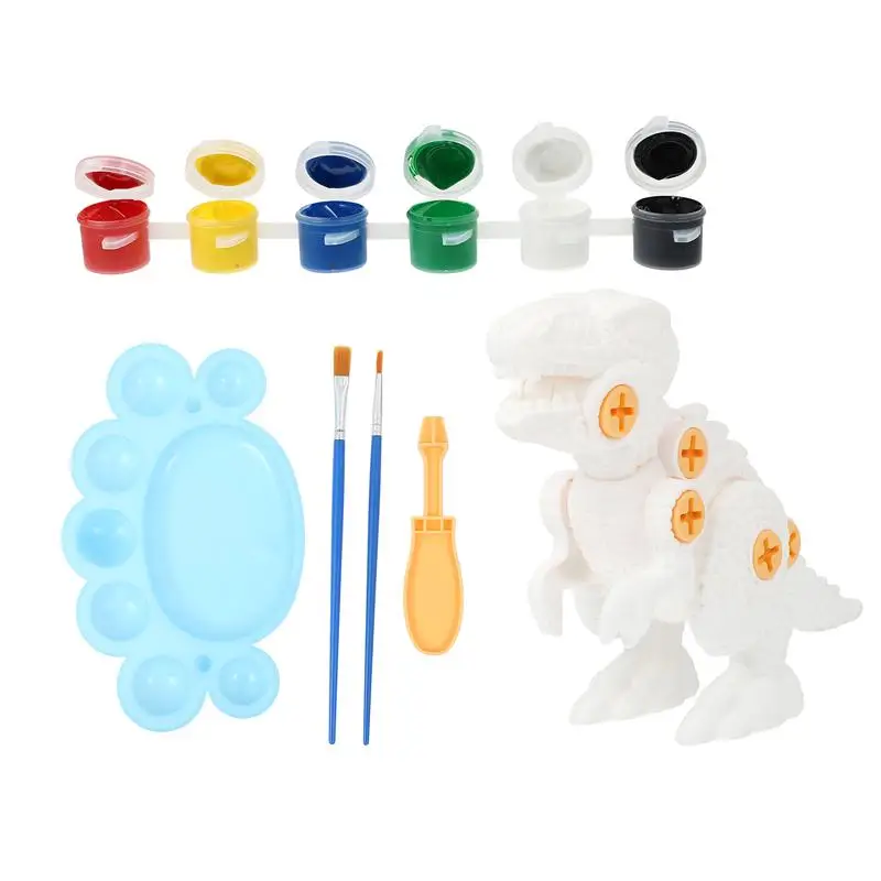 

1 set of DIY Graffiti Dinosaur Shaped Toy Unfinished Dinosaur Model Kids Toy