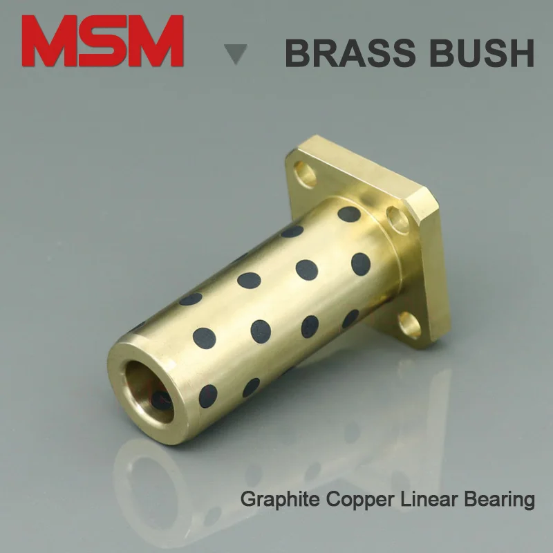 2 шт. MSM LMK10L LMK12L Квадратный фланец без масла линейный графитовый медный подшипник
