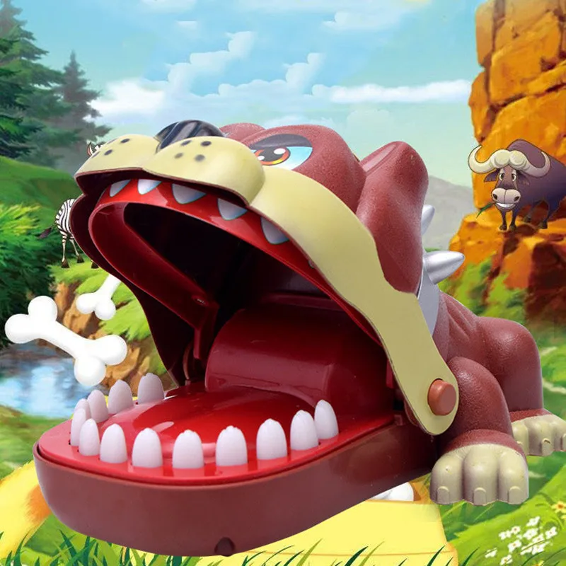 Детский Большой порочная Собака Рот стоматолог кусающий палец Новинка шутки