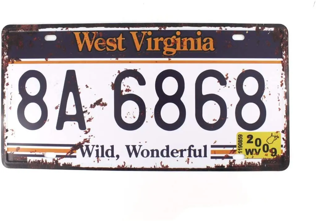 

Винтажное оформление стен из металла, украшение для дома, автомобильный номерной знак, сувенир 6x12 дюймов (искусственная Вирджиния 8A-6868)