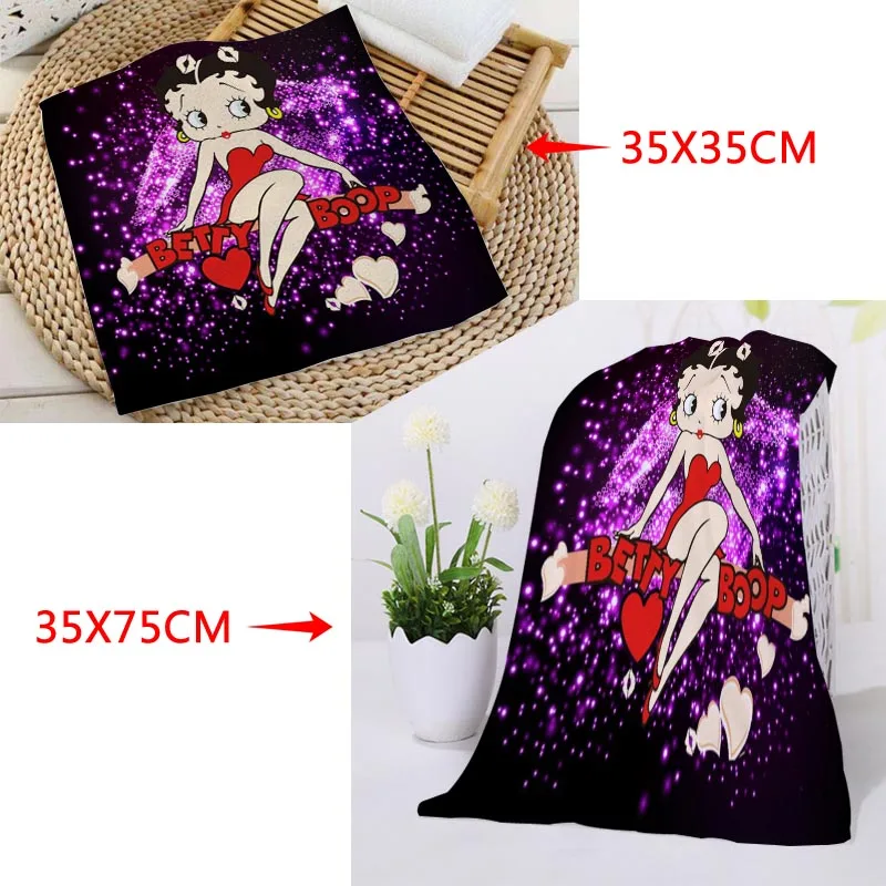 Новое поступление на заказ Betty Boop полотенце для лица с рисунком из микрофибры квадратные прямоугольные полотенца Размер 35x35 см 35x75 см - Цвет: 17