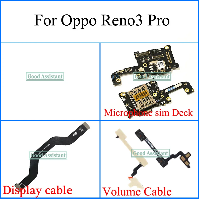 Для Oppo Reno 3 pro 5G Usb Гибкий микрофон sim колода материнская плата дисплей кабель