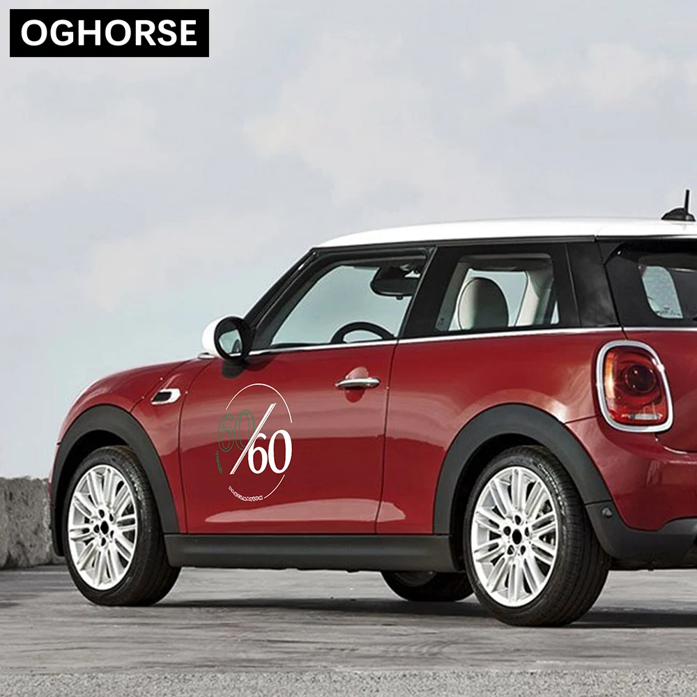 2 шт. 60-летняя Графика Наклейка на дверь боковая наклейка для MINI Cooper R50 R52 R53 R55 R56 R57