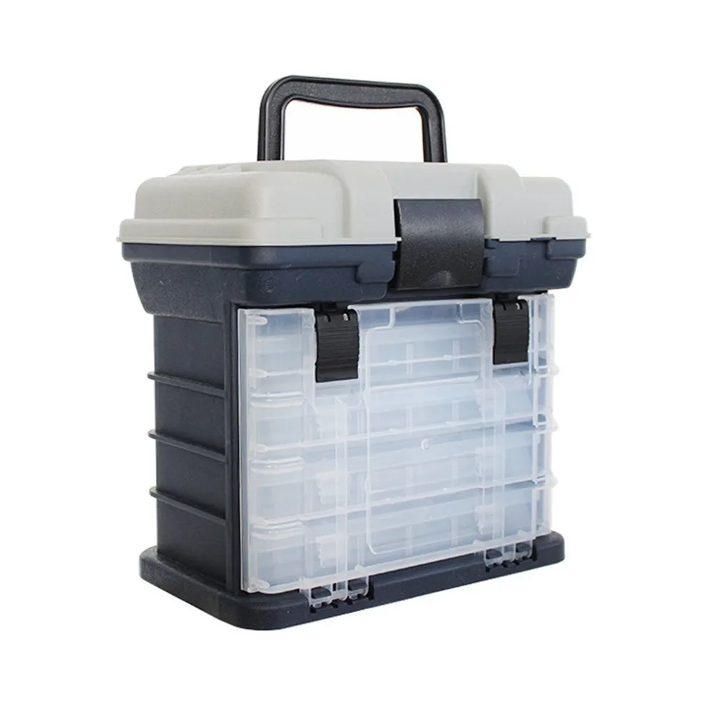 

Portable 4 Layers Fishing Tackle Tool Box WIth Handle Fishing Storage Rack System Luya Gear Box For Sunglasses A Spare Reel Line