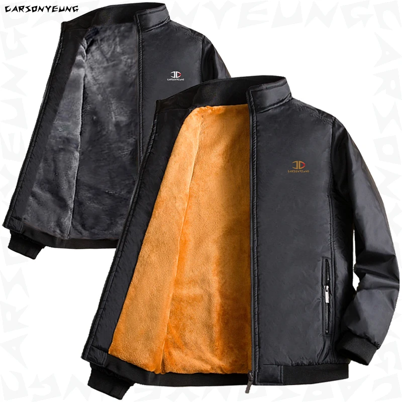 

Winter Men's Warm Bomber Jackets Fashion Man Thermal Fleece Coats Casual Outwear Stand Collar Jackets Mens Baseball Clothing