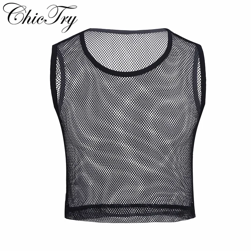 Модная мужская футболка без рукавов прозрачная сетчатая майка Клубная одежда