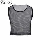 Модная мужская футболка без рукавов, прозрачная сетчатая майка, Клубная одежда, футболка для клуба, одежда для косплея, костюмы для вечеринки