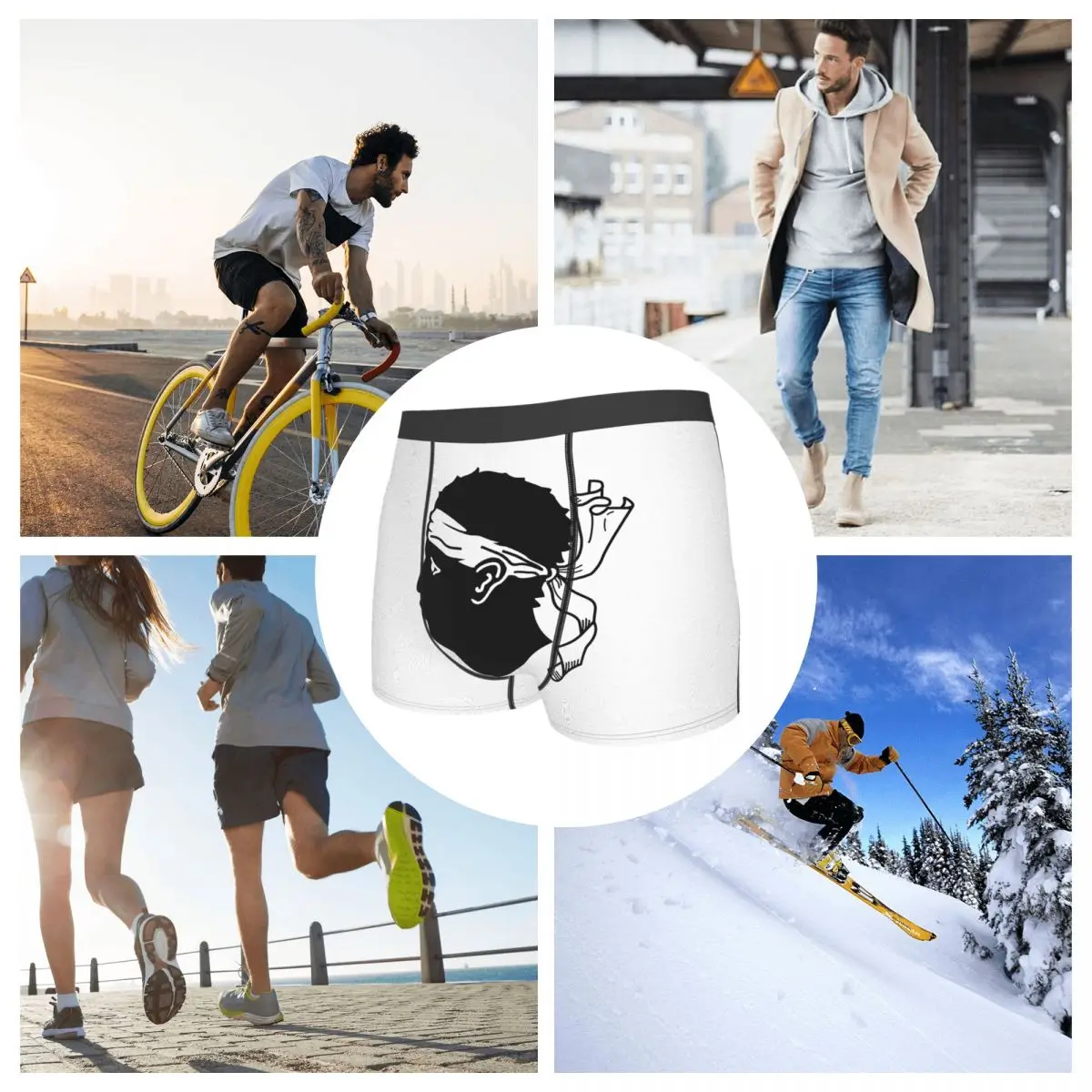 Flag Of Corsica Men's Boxer Briefs Flags of the regions of France Nerd elastic pants for men