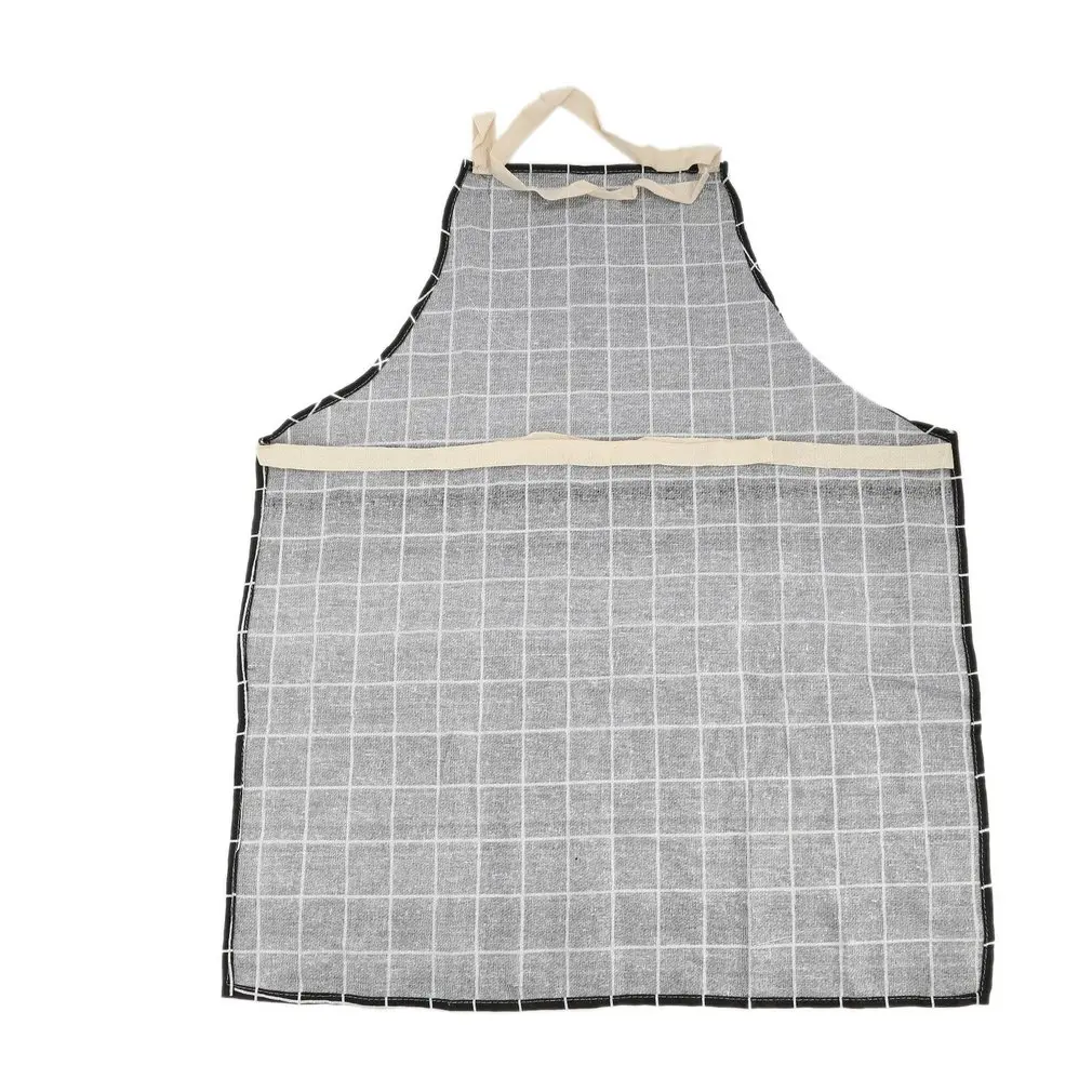 Модный напечатанный домашний Кухонный Фартук с карманом из мягкого хлопка и льна