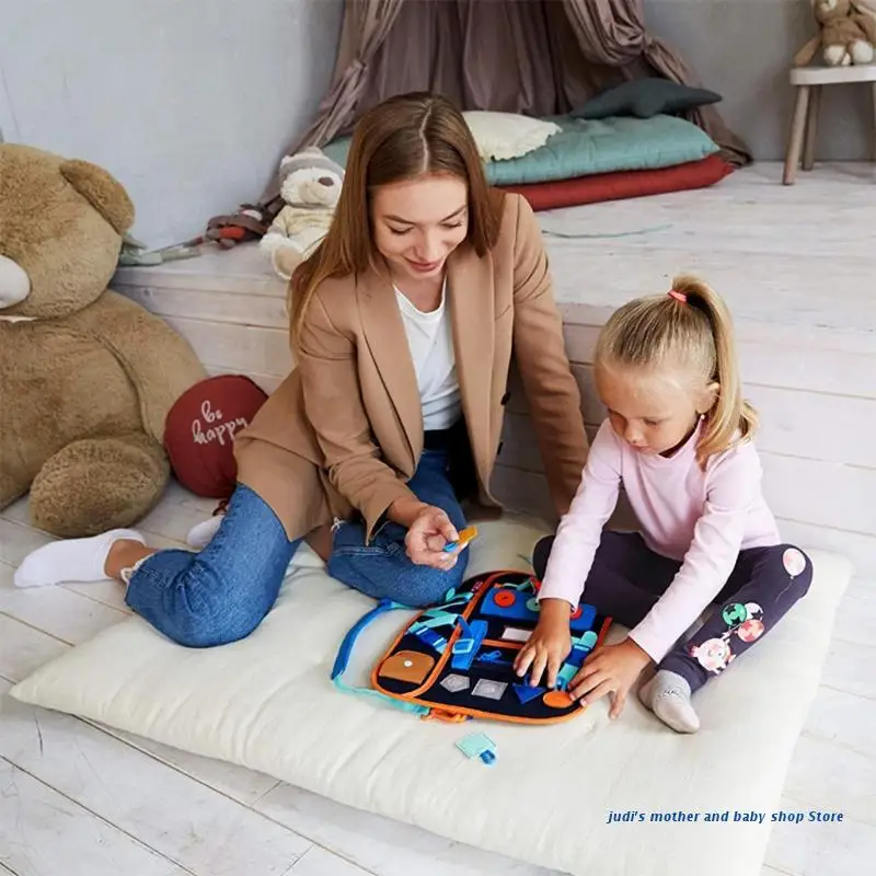 

67JC Toddler Kids Busy Board Basic Skills Educational Learning Toys