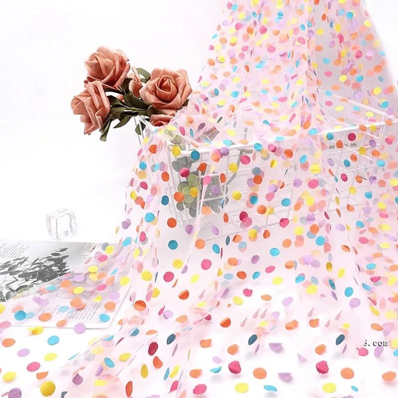 1 м красочная сетчатая ткань в горошек с блестками сделай сам украшения для