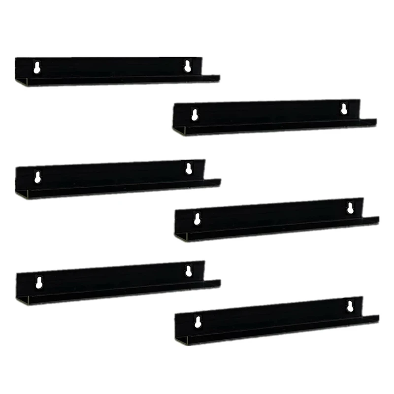 

H3CA 6 Pack Records Storage Acrylic Floating Shelf Album Vinyl Record Storage Rack Holder Acrylic Wall Shelf for Magazines