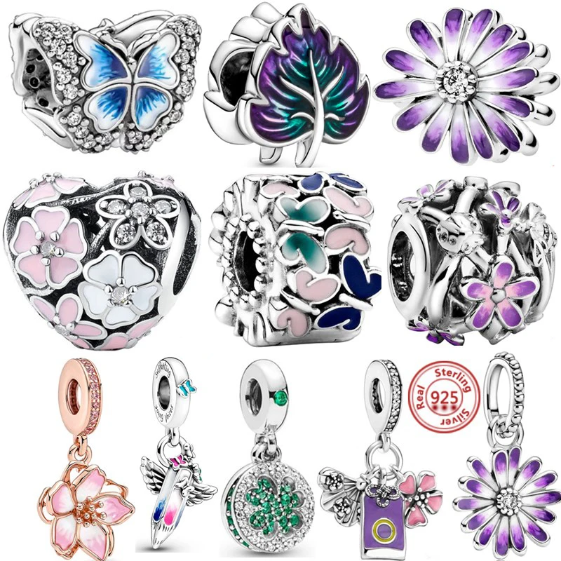 Подвеска из стерлингового серебра 925 пробы в виде бабочки маргаритки цветка