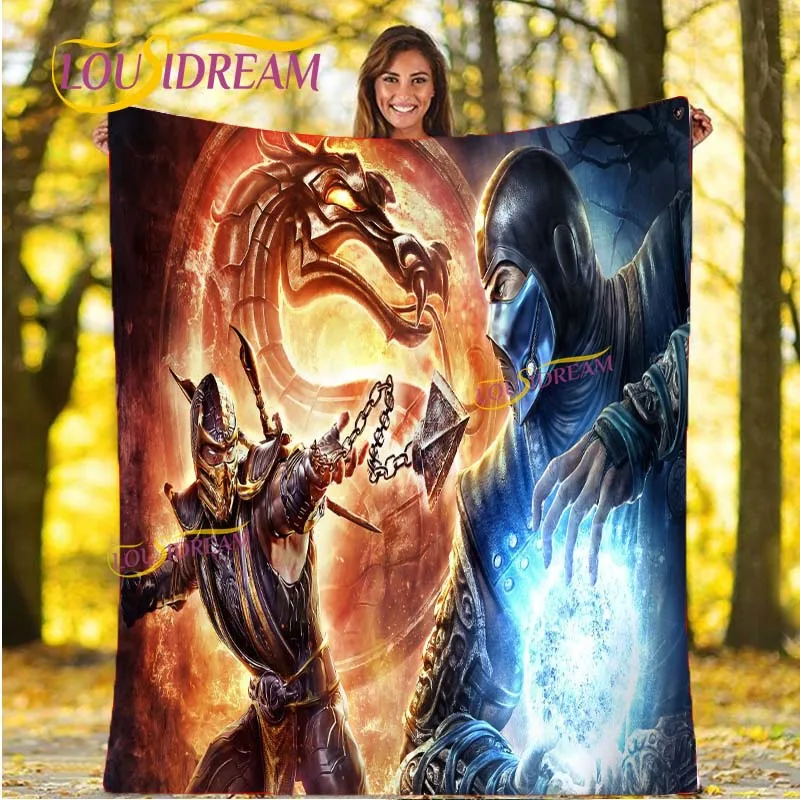 

3D одеяло Mortal Kombat для кровати, густое одеяло для пешего туризма и пикника, модное покрывало, флисовое покрывало