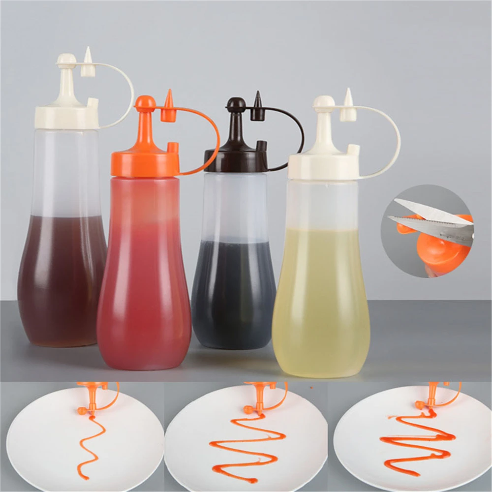 

Condiment Squeeze Bottle Sauce Squeeze Squirt Bottle For Kitchen Plastic Syrup Salad Dressing Container Oil Ketchup Dispenser