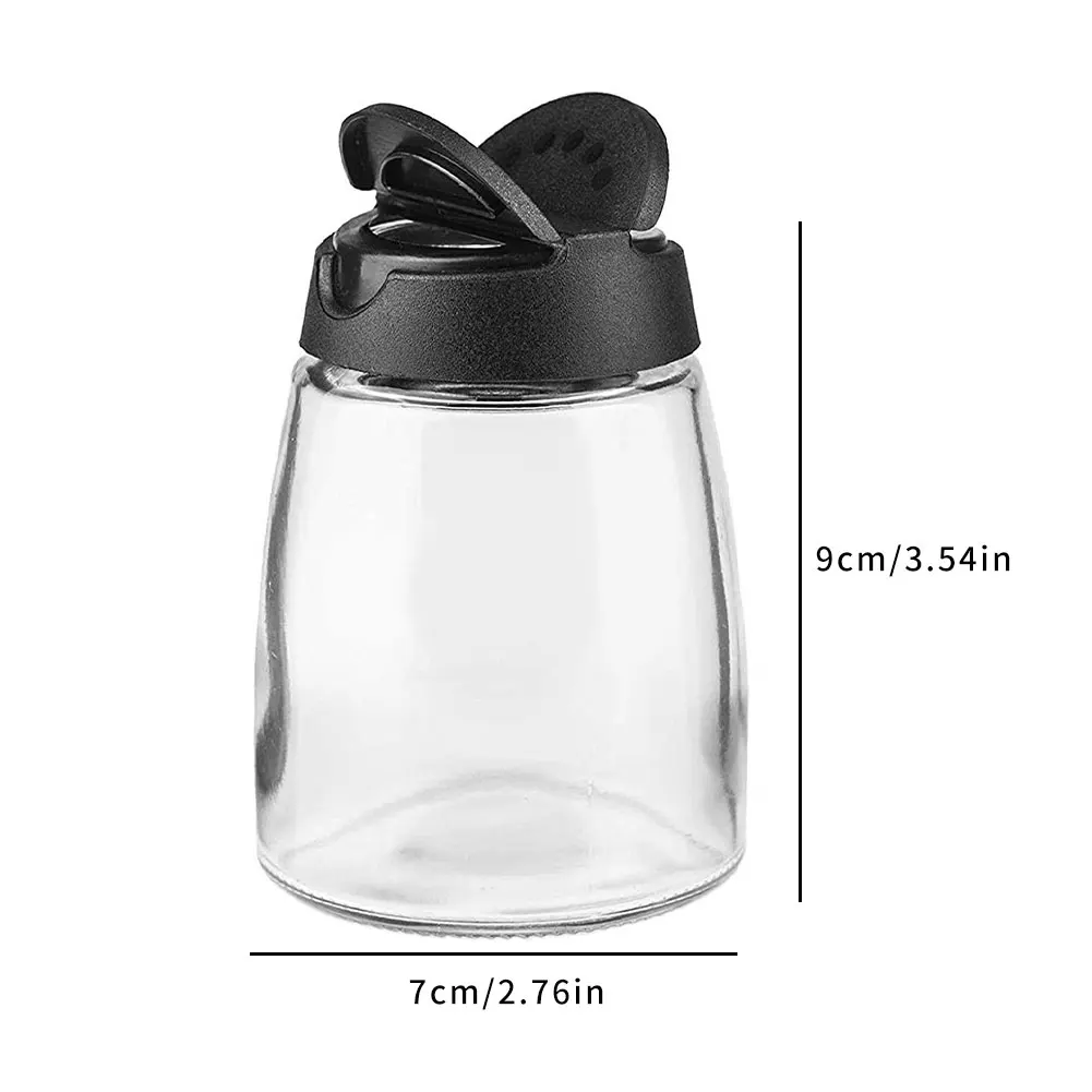 

4PCS Spice Jar Glass Bottle Salt Pepper Shaker Dispenser Double Lids Seasoning Container In Kitchen Dining Table Bar Camping