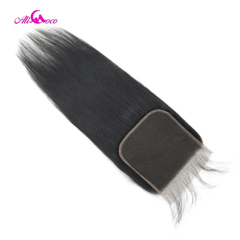 Бразильские Прямые кружевные волосы с детскими волосами естественного цвета 5X5