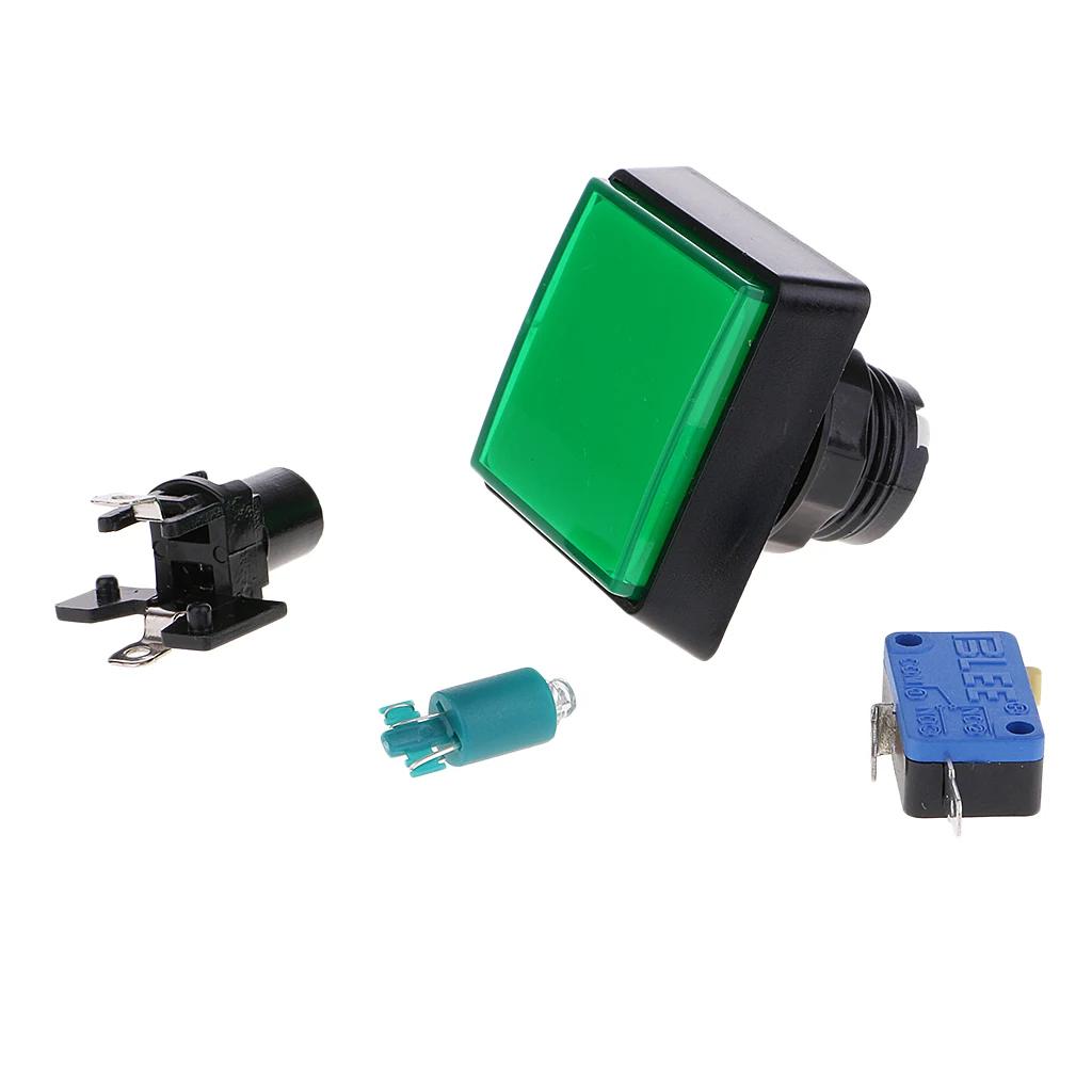 Rectangle Arcade Machine Game Button with led lamp illuminated | Спорт и развлечения