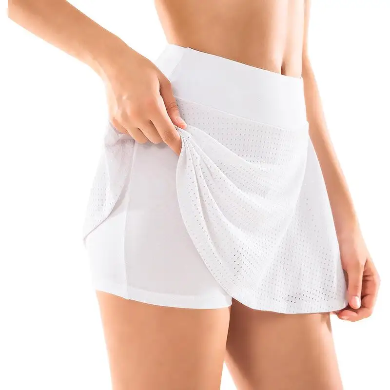 Женские юбки для бега тренажерного зала с высокой талией защитные трико юбка