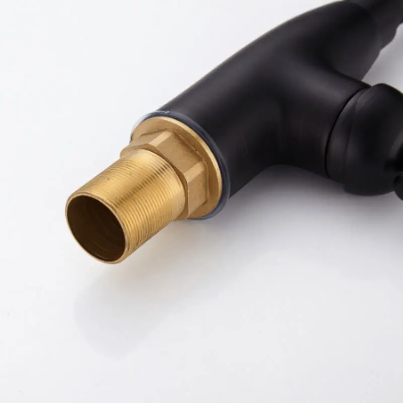 Черный медный кран для горячей и холодной воды бассейна с черным лицом ванная