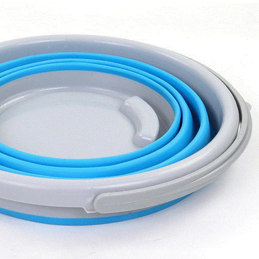 

10LFolding Water Bucket Upgrade with Reinforce Ring Camping Kitchen Fishing Barrels Collapsible Colapible Foldable Bath Car Wash