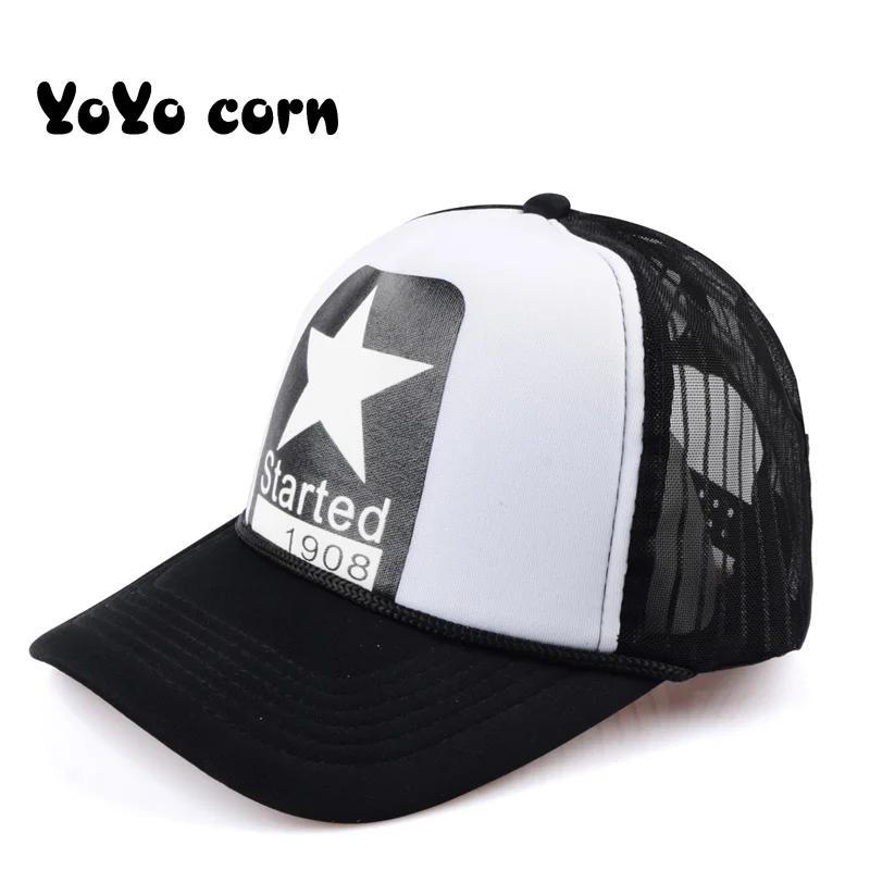 YOYOCORN модные хип-хоп летние бейсболки женские мужские сетчатые дышащие круглая Кепка унисекс регулируемые спортивные шляпы шляпа папы костяная