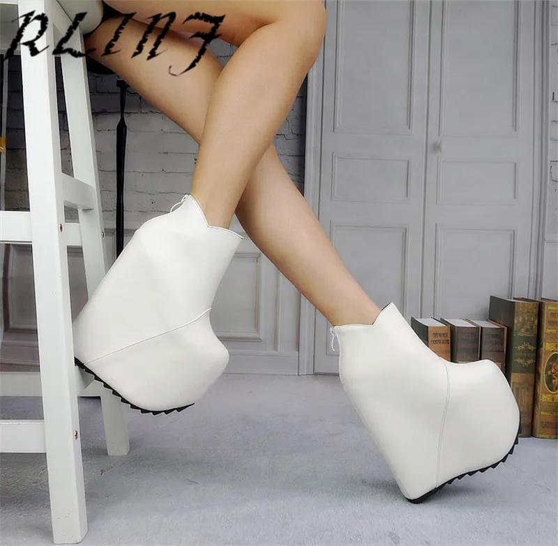 RLINF/пикантная короткая обувь на высоком каблуке Обувь танкетке увеличивающая