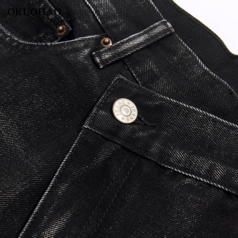 

Shorts Jean Women High Waist 2021 Black Cotton Denim Pants Female Casual Straight Knee Length Short Fashion Mom Washed Pants New