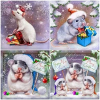 full drill 5d diamond painting christmas little mouse cartoon animal picture of rhinestones diamond embroidery mosaic home decor
